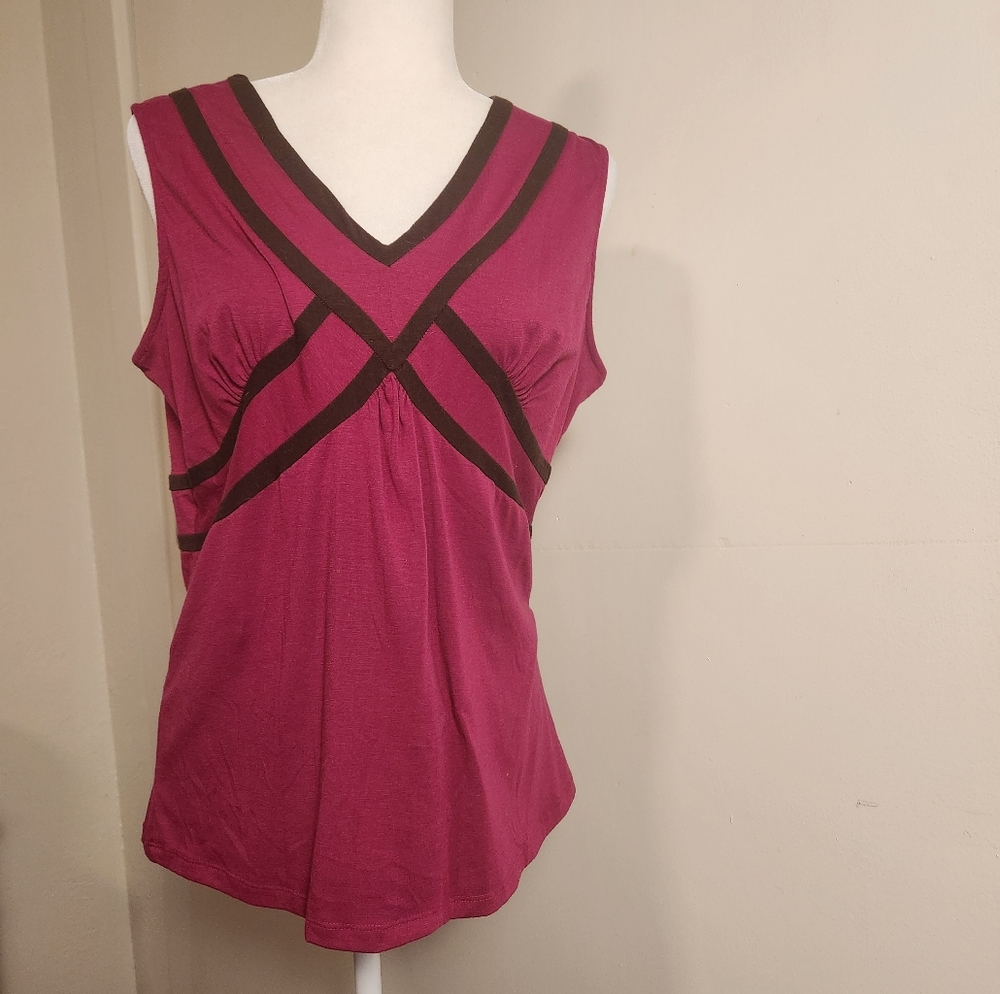 Vintage Y2K Bob Mackie Magenta Babydoll Tank Top Medium EUC